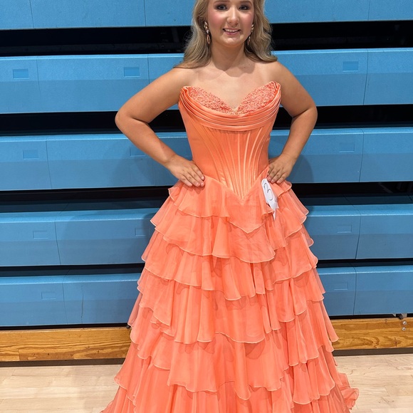 Sherri Hill Dresses & Skirts - Sherri Hill Creamsicle Layered Ruffled Prom Gown